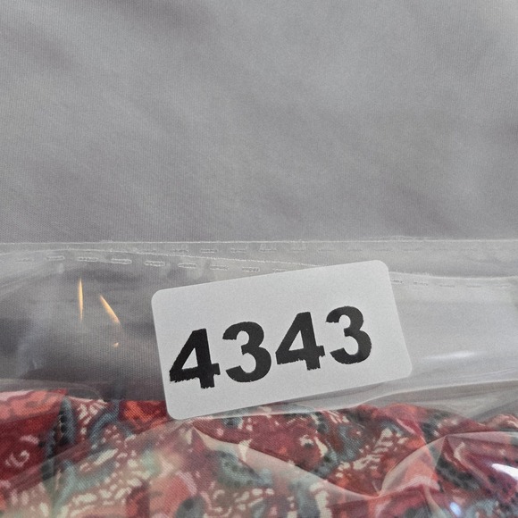 Ava Christine Floral Print Blouse Woman XL V-Neck Puff Sleeve Red Cottagecore - Picture 12 of 12